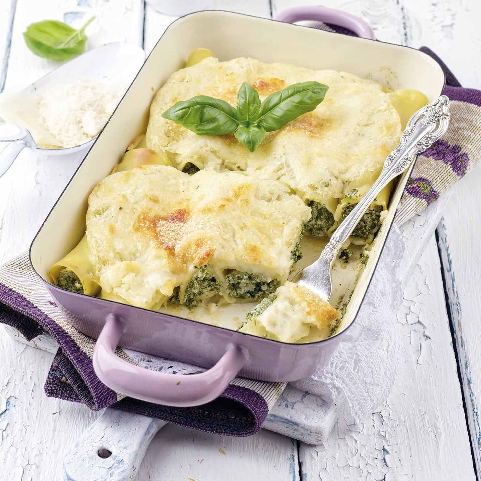 Canelones de verdura y ricota