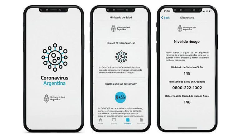 Aplicación para detectar síntomas compatibles con el coronavirus en Argentina